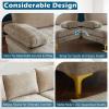 imageVINGLI 110quot Large Ushape Sectional Sofa Couch with 51quotD Double Chaise for Living Room Modern Sectional Couch Set with Soft 59quot Thickness Seating Padding Chenille Fabric Metal Gold LegsRich CyanKhaki