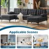 imageVINGLI 110quot Modern U Shaped Sectional Sofa Couch with 51quotD Double Chaise for Living Room Large Tufted Button Couch Sets with 59quot Thickness Seating Padding for Small Spaces Light GreyTufted ButtonDimanddark Grey