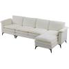 imageVINGLI 110quot Modern U Shaped Sectional Sofa Couch with 51quotD Double Chaise for Living Room Large Tufted Button Couch Sets with 59quot Thickness Seating Padding for Small Spaces Light GreyTufted ButtonDimandbeige