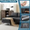 imageVINGLI 110quot Modern U Shaped Sectional Sofa Couch with 51quotD Double Chaise for Living Room Large Tufted Button Couch Sets with 59quot Thickness Seating Padding for Small Spaces Light GreyTufted ButtonFlatdark Grey