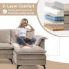 imageVINGLI 110quot Modern U Shaped Sectional Sofa Couch with 51quotD Double Chaise for Living Room Large Tufted Button Couch Sets with 59quot Thickness Seating Padding for Small Spaces Light GreyTufted ButtonDimandkhaki
