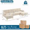 imageVINGLI 110quot Modern U Shaped Sectional Sofa Couch with 51quotD Double Chaise for Living Room Large Tufted Button Couch Sets with 59quot Thickness Seating Padding for Small Spaces Light GreyTufted ButtonDimandbeige