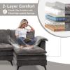 imageVINGLI 110quot Modern U Shaped Sectional Sofa Couch with 51quotD Double Chaise for Living Room Large Tufted Button Couch Sets with 59quot Thickness Seating Padding for Small Spaces Light GreyTufted ButtonDimanddark Grey
