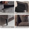 imageVINGLI 110quot Modern U Shaped Sectional Sofa Couch with 51quotD Double Chaise for Living Room Large Tufted Button Couch Sets with 59quot Thickness Seating Padding for Small Spaces Light GreyTufted ButtonDimanddark Grey