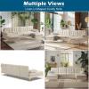 imageVINGLI 110quot Modern U Shaped Sectional Sofa Couch with 51quotD Double Chaise for Living Room Large Tufted Button Couch Sets with 59quot Thickness Seating Padding for Small Spaces Light GreyTufted ButtonDimandbeige