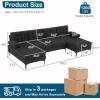 imageVINGLI 110quot Modern U Shaped Sectional Sofa Couch with 51quotD Double Chaise for Living Room Large Tufted Button Couch Sets with 59quot Thickness Seating Padding for Small Spaces Light GreyTufted ButtonDimandblack