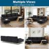 imageVINGLI 110quot Modern U Shaped Sectional Sofa Couch with 51quotD Double Chaise for Living Room Large Tufted Button Couch Sets with 59quot Thickness Seating Padding for Small Spaces Light GreyTufted ButtonFlatblack