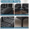 imageVINGLI 110quot Modern U Shaped Sectional Sofa Couch with 51quotD Double Chaise for Living Room Large Tufted Button Couch Sets with 59quot Thickness Seating Padding for Small Spaces Light GreyTufted ButtonDimanddark Grey