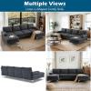 imageVINGLI 110quot Modern U Shaped Sectional Sofa Couch with 51quotD Double Chaise for Living Room Large Tufted Button Couch Sets with 59quot Thickness Seating Padding for Small Spaces Light GreyTufted ButtonFlatdark Grey