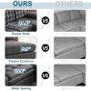 imageVINGLI 110quot Modern U Shaped Sectional Sofa Couch with 51quotD Double Chaise for Living Room Large Tufted Button Couch Sets with 59quot Thickness Seating Padding for Small Spaces Light GreyTufted ButtonDimanddark Grey