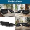 imageVINGLI 110quot Modern U Shaped Sectional Sofa Couch with 51quotD Double Chaise for Living Room Large Tufted Button Couch Sets with 59quot Thickness Seating Padding for Small Spaces Light GreyTufted ButtonDimandblack