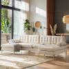 imageVINGLI 110quot Modern U Shaped Sectional Sofa Couch with 51quotD Double Chaise for Living Room Large Tufted Button Couch Sets with 59quot Thickness Seating Padding for Small Spaces Light GreyTufted ButtonDimandbeige