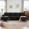 imageVINGLI 110quot Modern U Shaped Sectional Sofa Couch with 51quotD Double Chaise for Living Room Large Tufted Button Couch Sets with 59quot Thickness Seating Padding for Small Spaces Light GreyTufted ButtonFlatblack