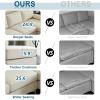 imageVINGLI 110quot Modern U Shaped Sectional Sofa Couch with 51quotD Double Chaise for Living Room Large Tufted Button Couch Sets with 59quot Thickness Seating Padding for Small Spaces Light GreyTufted ButtonFlatbeige