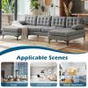 imageVINGLI 110quot Modern U Shaped Sectional Sofa Couch with 51quotD Double Chaise for Living Room Large Tufted Button Couch Sets with 59quot Thickness Seating Padding for Small Spaces Light GreyTufted ButtonDimandlight Grey