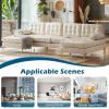 imageVINGLI 110quot Modern U Shaped Sectional Sofa Couch with 51quotD Double Chaise for Living Room Large Tufted Button Couch Sets with 59quot Thickness Seating Padding for Small Spaces Light GreyTufted ButtonDimandbeige