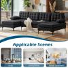 imageVINGLI 110quot Modern U Shaped Sectional Sofa Couch with 51quotD Double Chaise for Living Room Large Tufted Button Couch Sets with 59quot Thickness Seating Padding for Small Spaces Light GreyTufted ButtonDimandblack