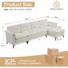 imageVINGLI 110quot Modern U Shaped Sectional Sofa Couch with 51quotD Double Chaise for Living Room Large Tufted Button Couch Sets with 59quot Thickness Seating Padding for Small Spaces Light GreyTufted ButtonDimandbeige