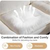 imageVINGLI 110quot Modern U Shaped Sectional Sofa Couch with 51quotD Double Chaise for Living Room Large Tufted Button Couch Sets with 59quot Thickness Seating Padding for Small Spaces Light GreyTufted ButtonDimandbeige