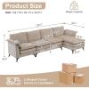 imageVINGLI 110quot Modern U Shaped Sectional Sofa Couch with 51quotD Double Chaise for Living Room Large Tufted Button Couch Sets with 59quot Thickness Seating Padding for Small Spaces Light GreyTufted ButtonDimandkhaki