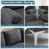 imageVINGLI 110quot Modern U Shaped Sectional Sofa Couch with 51quotD Double Chaise for Living Room Large Tufted Button Couch Sets with 59quot Thickness Seating Padding for Small Spaces Light GreyTufted ButtonFlatdark Grey