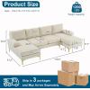 imageVINGLI 110quot Modern U Shaped Sectional Sofa Couch with 51quotD Double Chaise for Living Room Large Tufted Button Couch Sets with 59quot Thickness Seating Padding for Small Spaces Light GreyTufted ButtonFlatbeige