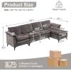 imageVINGLI 110quot Modern U Shaped Sectional Sofa Couch with 51quotD Double Chaise for Living Room Large Tufted Button Couch Sets with 59quot Thickness Seating Padding for Small Spaces Light GreyTufted ButtonDimanddark Grey