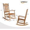 imageVINGLI 2 PCS Wood Rocking Chair Outdoor with 450 lbs Support Patio Rocking Chair Set of 2 Solid Wood High Back Seat Reclining Seat for Deck Garden Backyard Porch Indoor or Outdoor Use WhiteOak