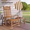 imageVINGLI 2 PCS Wood Rocking Chair Outdoor with 450 lbs Support Patio Rocking Chair Set of 2 Solid Wood High Back Seat Reclining Seat for Deck Garden Backyard Porch Indoor or Outdoor Use WhiteOak