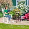 imageVINGLI 2 PCS Wood Rocking Chair Outdoor with 450 lbs Support Patio Rocking Chair Set of 2 Solid Wood High Back Seat Reclining Seat for Deck Garden Backyard Porch Indoor or Outdoor Use WhiteWhite