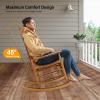 imageVINGLI 2 PCS Wood Rocking Chair Outdoor with 450 lbs Support Patio Rocking Chair Set of 2 Solid Wood High Back Seat Reclining Seat for Deck Garden Backyard Porch Indoor or Outdoor Use WhiteOak