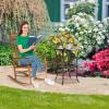 imageVINGLI 2 PCS Wood Rocking Chair Outdoor with 450 lbs Support Patio Rocking Chair Set of 2 Solid Wood High Back Seat Reclining Seat for Deck Garden Backyard Porch Indoor or Outdoor Use WhiteOak