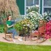 imageVINGLI 2 PCS Wood Rocking Chair Outdoor with 450 lbs Support Patio Rocking Chair Set of 2 Solid Wood High Back Seat Reclining Seat for Deck Garden Backyard Porch Indoor or Outdoor Use WhiteOak
