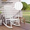 imageVINGLI 2 PCS Wood Rocking Chair Outdoor with 450 lbs Support Patio Rocking Chair Set of 2 Solid Wood High Back Seat Reclining Seat for Deck Garden Backyard Porch Indoor or Outdoor Use WhiteWhite