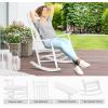 imageVINGLI 2 PCS Wood Rocking Chair Outdoor with 450 lbs Support Patio Rocking Chair Set of 2 Solid Wood High Back Seat Reclining Seat for Deck Garden Backyard Porch Indoor or Outdoor Use WhiteWhite