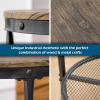 imageVINGLI 20quot Side Table Round End Tables Living Room Industrial Small End Table with Metal Mesh Rustic Farmhouse Side Tables for Bedroom Office Corner Walnut