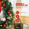 imageVINGLI 24 Inch Prelit Artificial Christmas Wreath for Front Door Christmas Door Wreath Decorations with 50 Lights and 100 PVC Branch Tips Xmas Wreath wBow Pine Cones Ornaments BatteryOperated