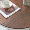 imageVINGLI 256quot Rustic Oak White Round Farmhouse Coffee Table 2Tier Storage Wood Center Circle Accent Table for Living Room Bedroom Apartment Studio and Small Spaces Sturdy Metal FrameWoodrustic Oak