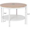 imageVINGLI 256quot Rustic Oak White Round Farmhouse Coffee Table 2Tier Storage Wood Center Circle Accent Table for Living Room Bedroom Apartment Studio and Small Spaces Sturdy Metal FrameNatural Wood