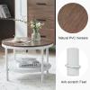 imageVINGLI 256quot Rustic Oak White Round Farmhouse Coffee Table 2Tier Storage Wood Center Circle Accent Table for Living Room Bedroom Apartment Studio and Small Spaces Sturdy Metal FrameWoodrustic Oak