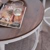 imageVINGLI 256quot Rustic Oak White Round Farmhouse Coffee Table 2Tier Storage Wood Center Circle Accent Table for Living Room Bedroom Apartment Studio and Small Spaces Sturdy Metal FrameMetalrustic Oak