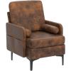 imageVINGLI 25quot W 23quot D Rustic Accent Chairs Set of 2 Comfy Cross Legged Reading Chairs Upholstered Cozy Sofa Armchairs Corner Sitting Chairs Modern Office Chairs for Living Room Bedroom ReceptionMicrofiberrustic