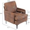imageVINGLI 25quot W 23quot D Rustic Accent Chairs Set of 2 Comfy Cross Legged Reading Chairs Upholstered Cozy Sofa Armchairs Corner Sitting Chairs Modern Office Chairs for Living Room Bedroom ReceptionMicrofiberrustic