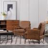 imageVINGLI 25quot W 23quot D Rustic Accent Chairs Set of 2 Comfy Cross Legged Reading Chairs Upholstered Cozy Sofa Armchairs Corner Sitting Chairs Modern Office Chairs for Living Room Bedroom ReceptionMicrofiberrustic