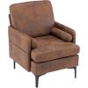 imageVINGLI 25quot W 23quot D Rustic Accent Chairs Set of 2 Comfy Cross Legged Reading Chairs Upholstered Cozy Sofa Armchairs Corner Sitting Chairs Modern Office Chairs for Living Room Bedroom ReceptionMicrofiberrustic