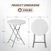 imageVINGLI 32quot Plastic Folding Round Table Bar Height HDPE Matrial with Gray Metal Finish High Top Table for Outdoor Party Cafes Restaurants Backyard Dining Room Wedding Event1 Pack WhiteWhite
