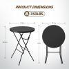 imageVINGLI 32quot Plastic Folding Round Table Bar Height HDPE Matrial with Gray Metal Finish High Top Table for Outdoor Party Cafes Restaurants Backyard Dining Room Wedding Event1 Pack WhiteBlack