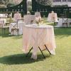 imageVINGLI 32quot Round Folding Commercial Banquet Table Portable Plastic Coffee Card Dining Table for Kitchen or Outdoor Party Wedding Event 1 Pack BrownBlack