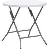 imageVINGLI 32quot Round Folding Commercial Banquet Table Portable Plastic Coffee Card Dining Table for Kitchen or Outdoor Party Wedding Event 1 Pack BrownWhite