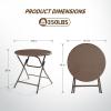 imageVINGLI 32quot Round Folding Commercial Banquet Table Portable Plastic Coffee Card Dining Table for Kitchen or Outdoor Party Wedding Event 1 Pack BrownBrown